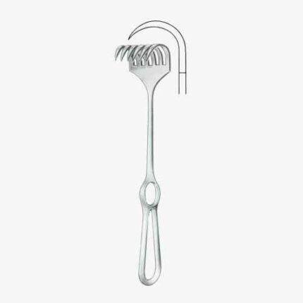 Koerte Retractors Sharp Koerte Retractors Sharp 6 Prongs 50x25mm 24cm/9 1/2" Vertical Handle